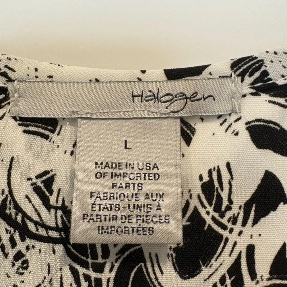 Halogen Black and White Sleeveless Tank Top - Picture 2 of 2